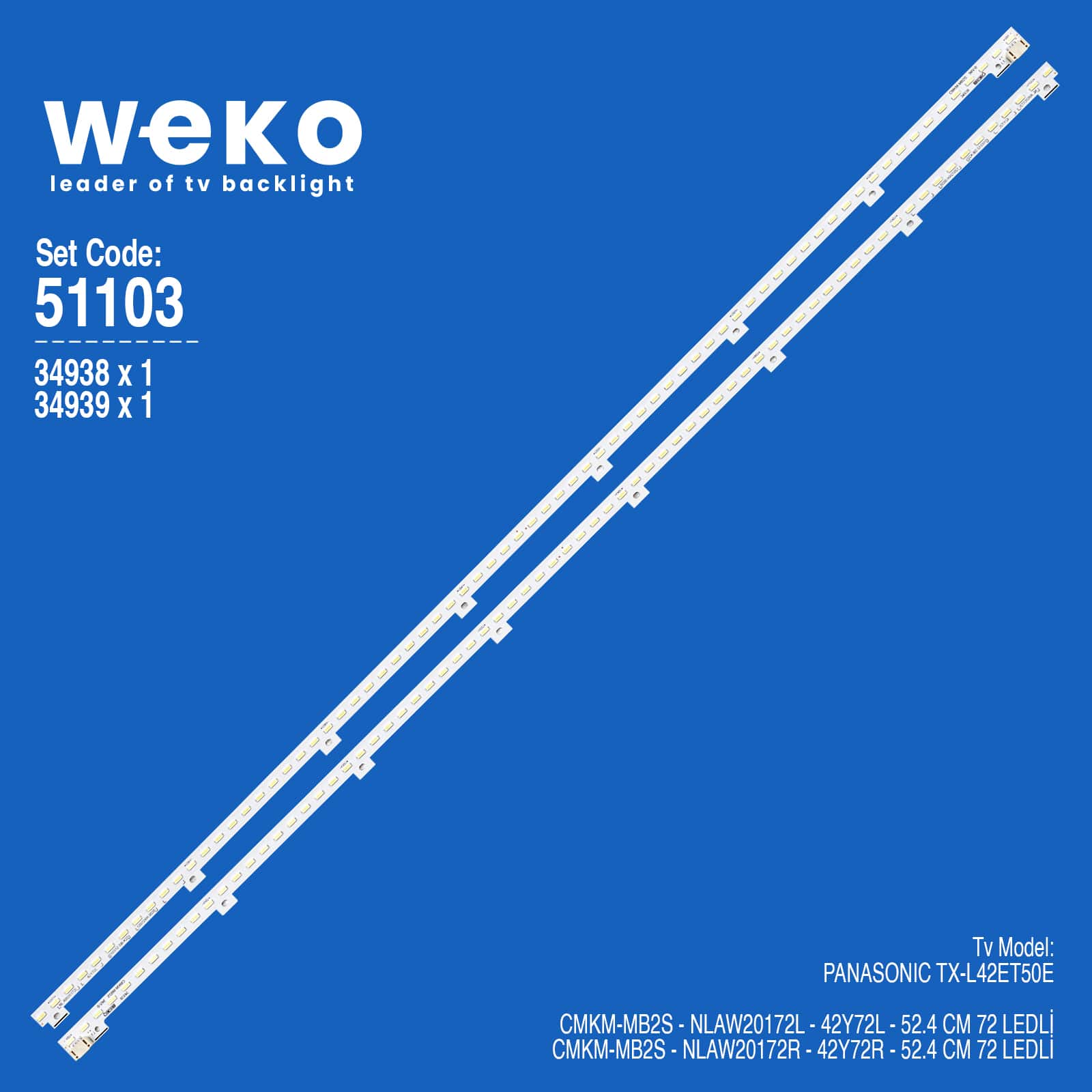 WKSET-6103 34938X1 34939X1 CMKM-MB2S - NLAW20172L/R 2 ADET LED BAR