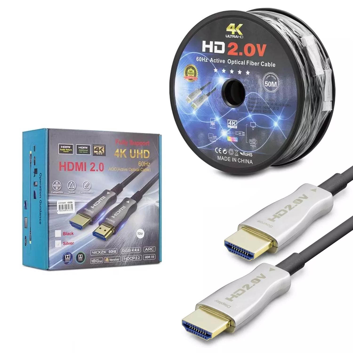 HDMI KABLO GOLD 2.0V 2K 4K 50MT MAKARALI HADRON HDX-2024