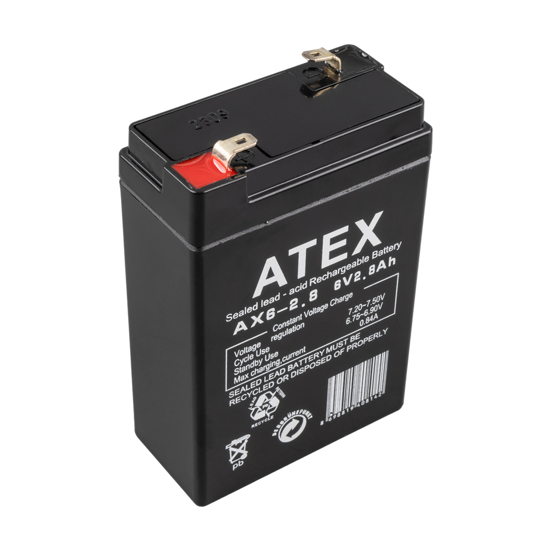 ATEX 6 VOLT - 2.8 AMPER DİK AKÜ (66 X 33 X 97 MM)