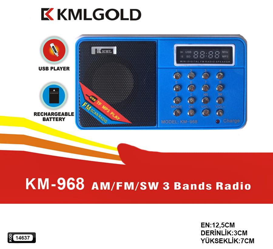 MÜZİK KUTUSU ŞARJLI USB/SD/FM KML KM-968