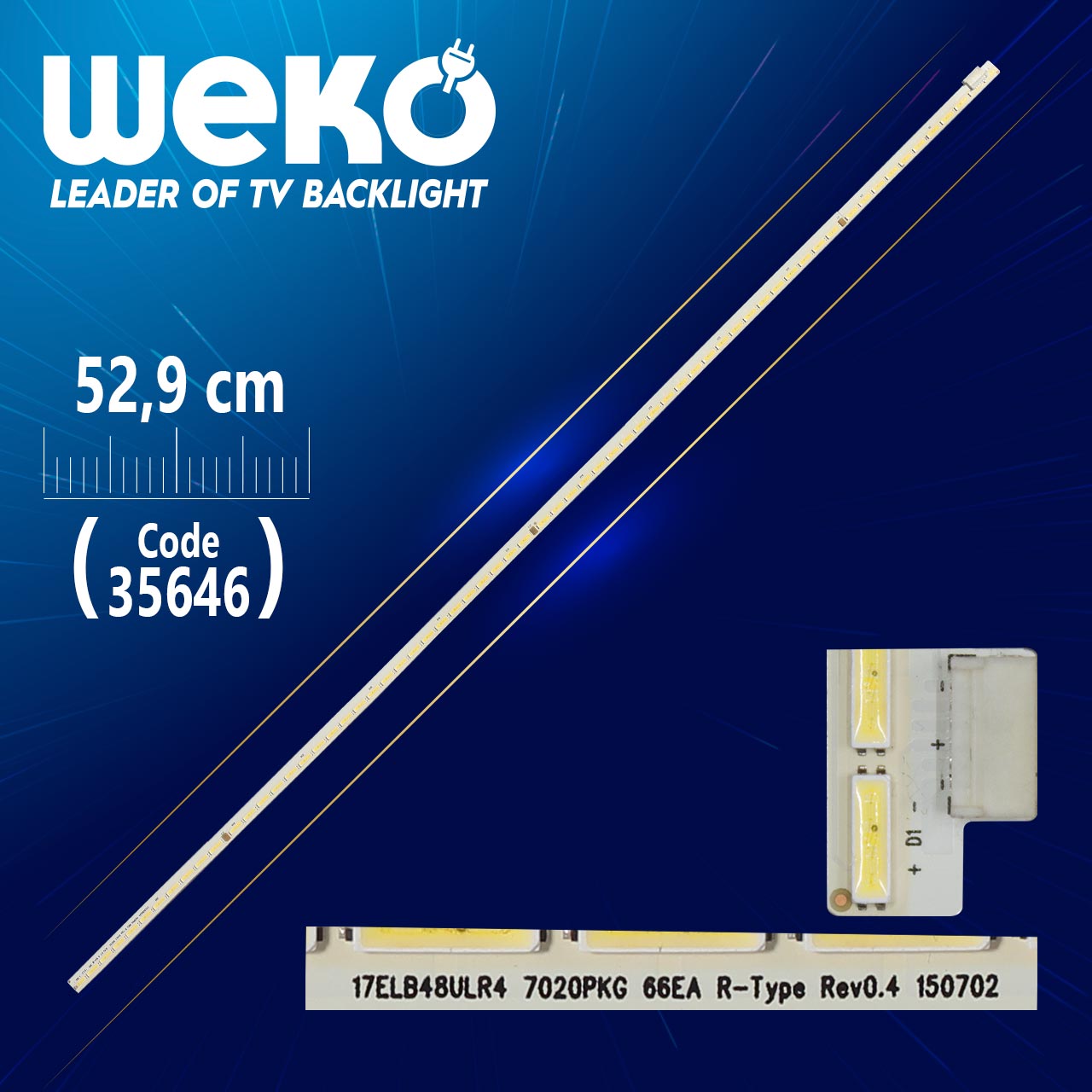 17ELB48ULR4 7020PKG 66EA R-TYPE REV0.4 - 52.9 CM 66 LEDLİ - (WK-1132)