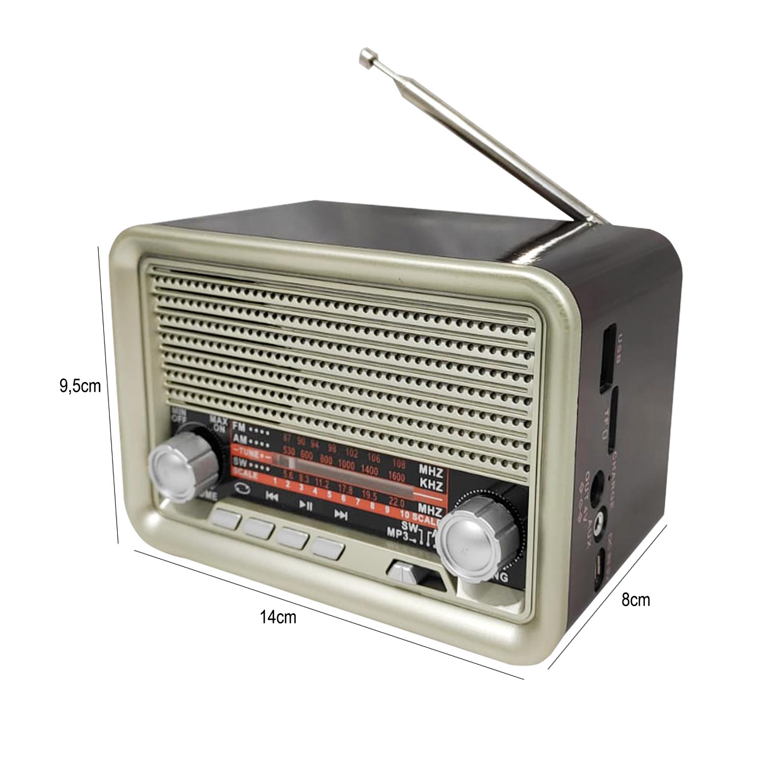 RADYO NOSTALJİ ŞARJLI PİLLİ BT/USB/SD/AUX/FM CMİK MK-159BT