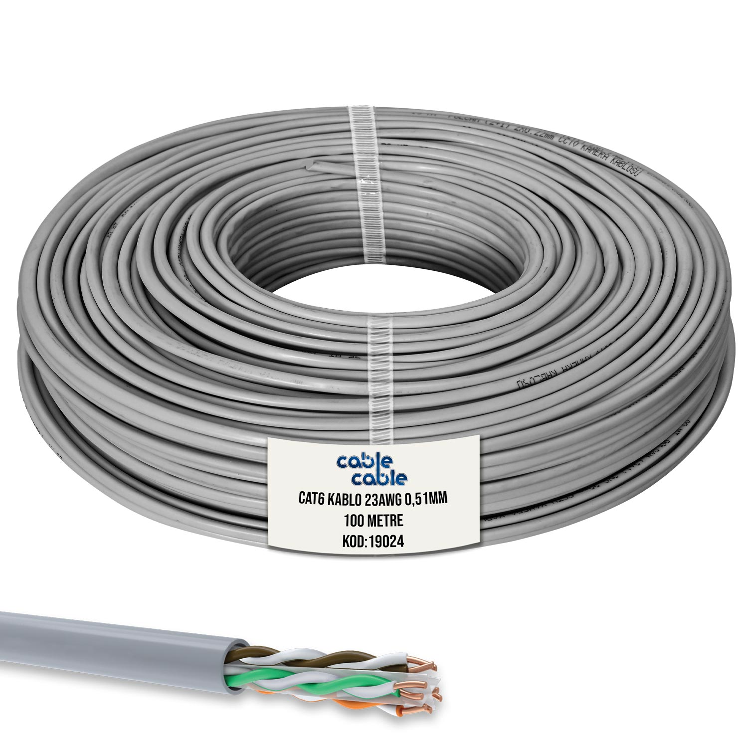 CAT6 KABLO 23AWG 0.51MM 100MT CABLECABLE
