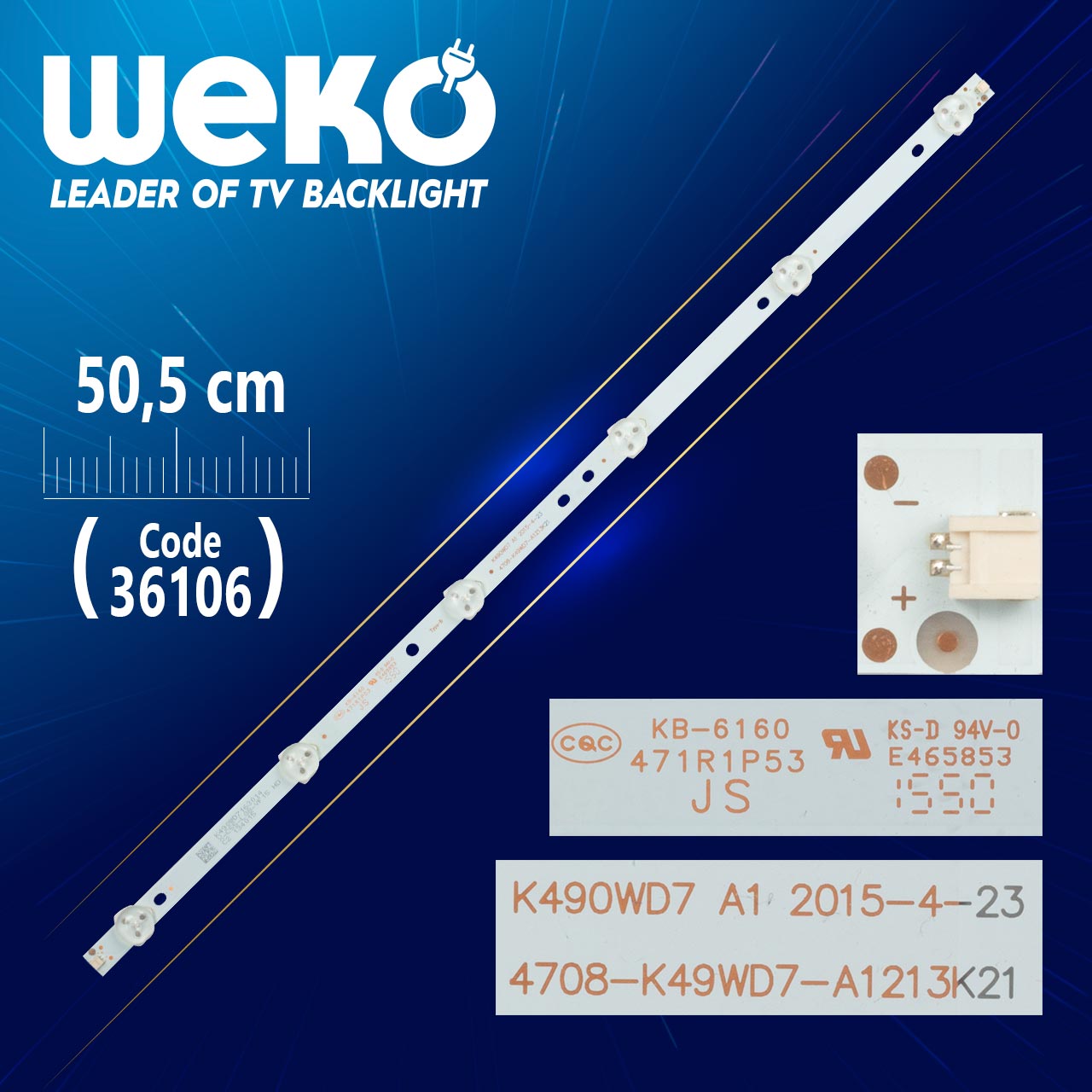 K490WD7 A1 4708-K49WD7-A1213K21 6 LEDLİ 50.5 CM