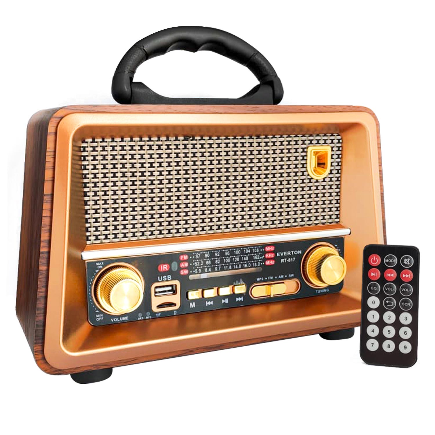 RADYO NOSTALJİ ŞARJLI PİLLİ BT/USB/SD/FM EVERTON RT-817BT