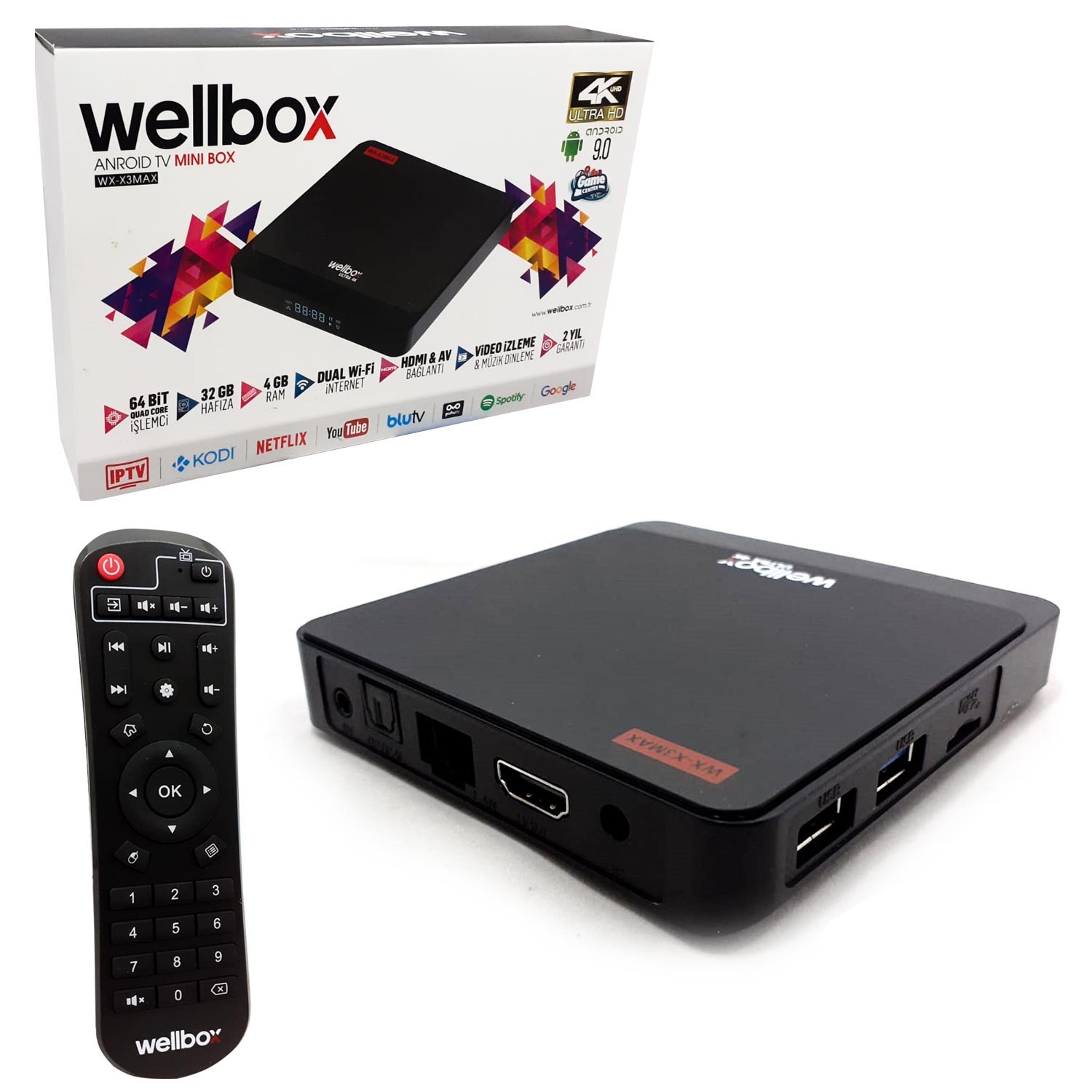 ANDROİD TV BOX 4GB RAM 32GB ROM WELLBOX WX-X3MAX