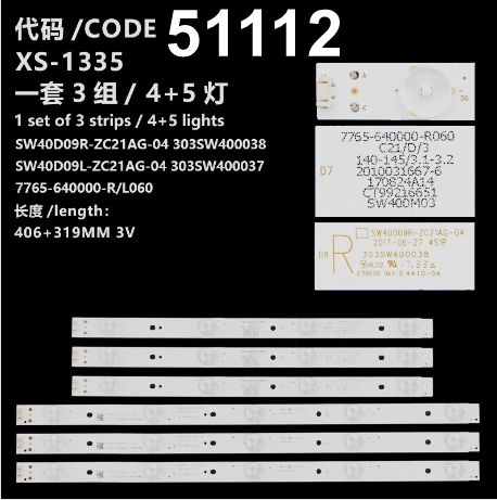 WKSET-6112 35958X3 35959X3 SW40D09L/R 6 ADET LED BAR