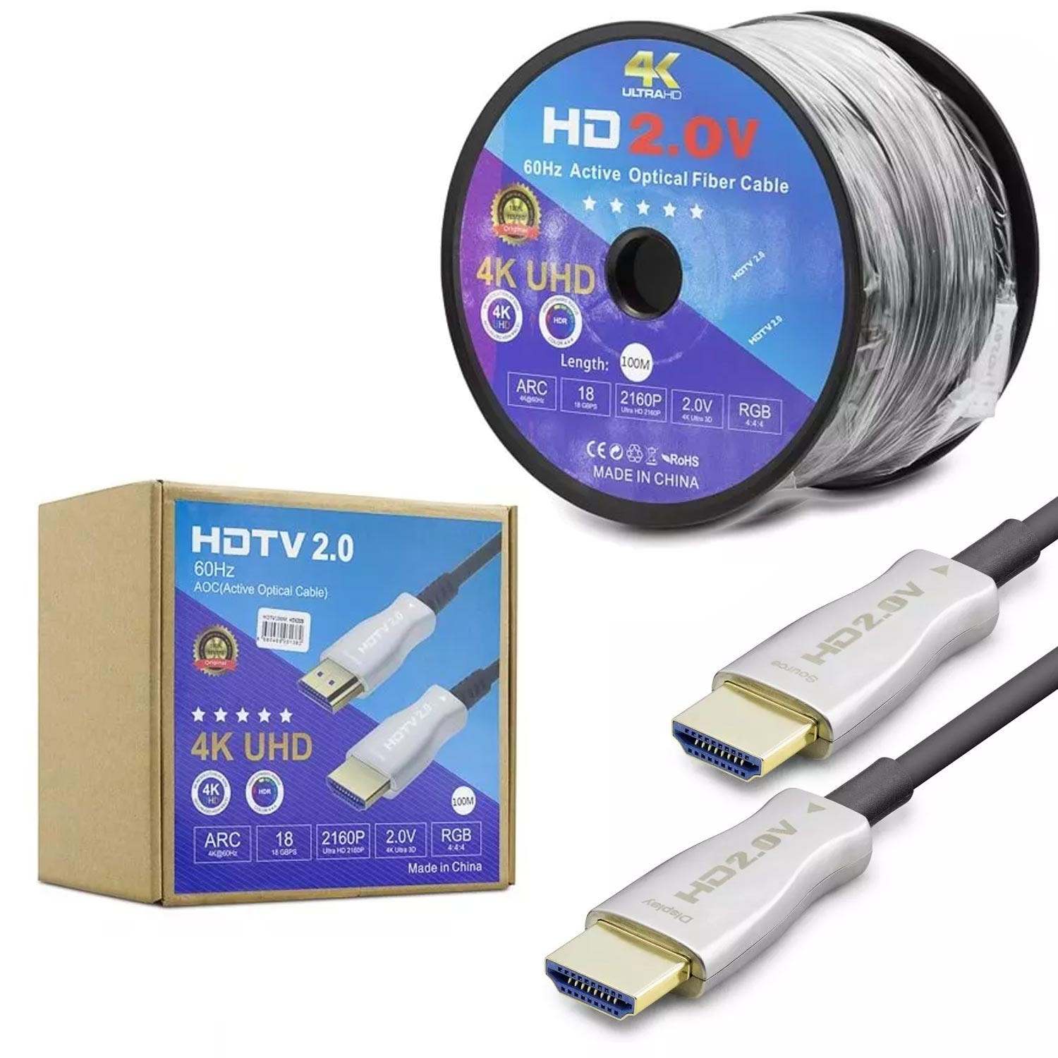 HDMI KABLO GOLD 2.0V 2K 4K 100MT MAKARALI HADRON HDX-2025
