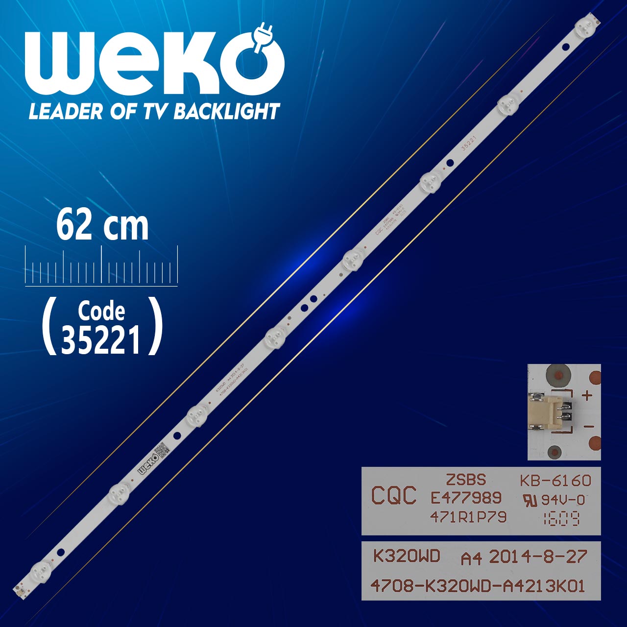 K320WD A4 - 4708-K320WD-A4213K01 K320WD15A048 J-84-R3B-32 RL - 62 CM 8 LEDLİ - (WK-459)