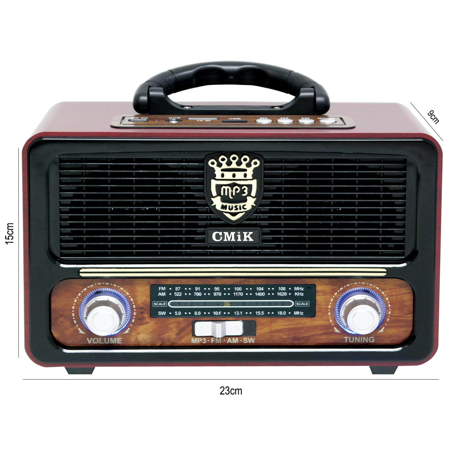 RADYO NOSTALJİ ŞARJLI PİLLİ BT/USB/SD/AUX/FM CMİK MK-111BT