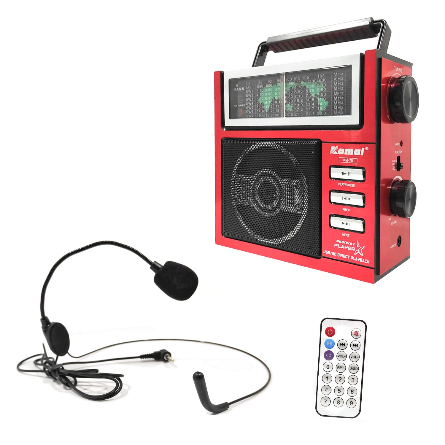 RADYO NOSTALJİ ŞARJLI PİLLİ KARAOKE USB/SD/FM KM-70