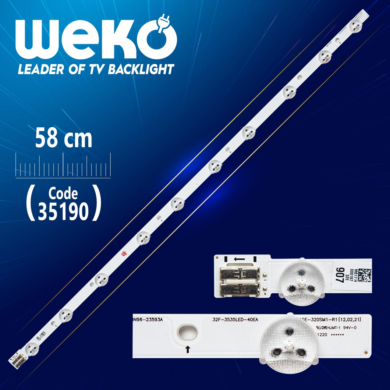 32F-3535LED-40EA - D1GE-320SC1-R3 - 1GE-320SC1-R2 - 58 CM 10 LEDLİ - (WK-495)