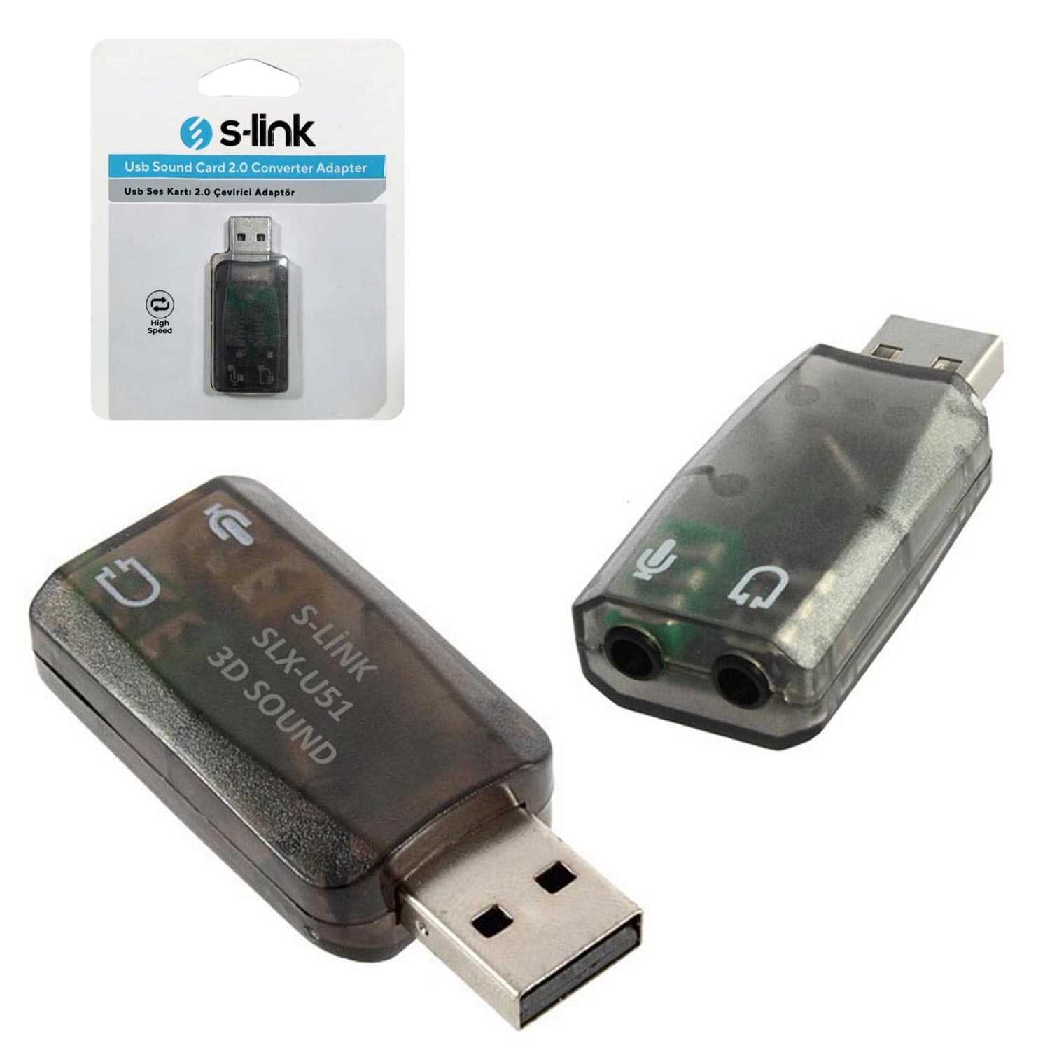 USB SES KARTI MİKROFONLU S-LİNK SLX-U51