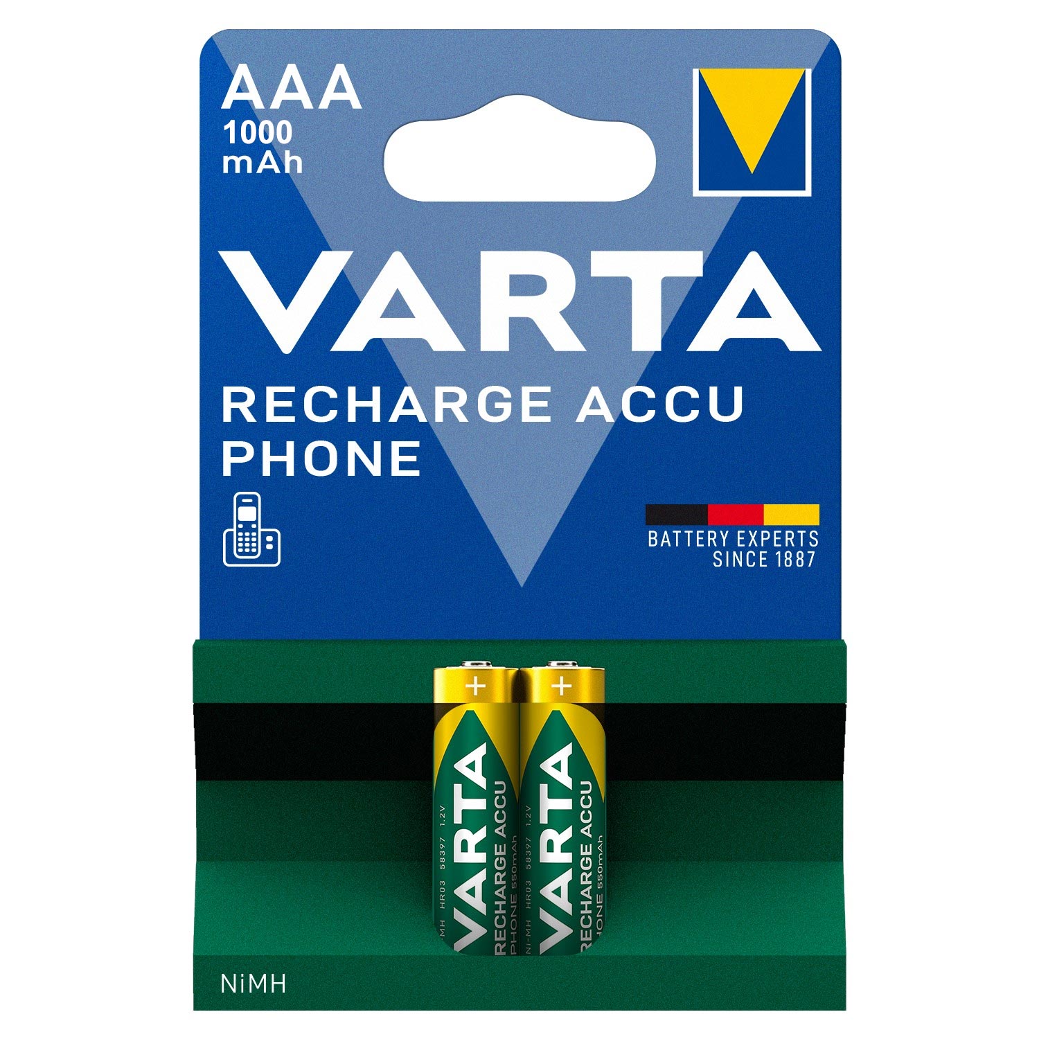 ŞARJLI PİL AAA İNCE 1000MAH Nİ-MH (2 ADET) VARTA