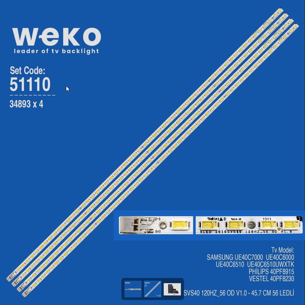 WKSET-6110 34893X4 SLED 2010SVS40 120HZ_56 OD V1.0  4 ADET LED BAR